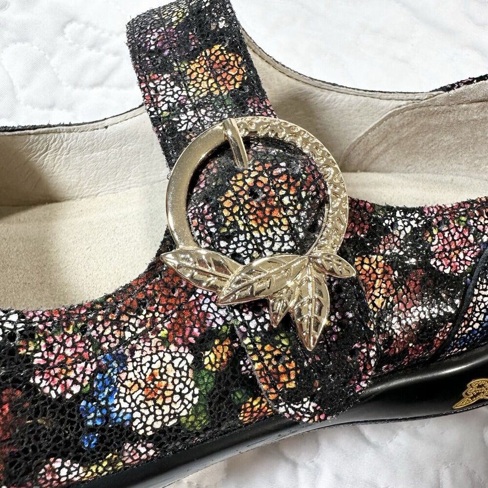 Alegria Kourtney Garland Mary Jane Multi Floral Leather Sparkle Size 36 USA 6.5 - Picture 7 of 9
